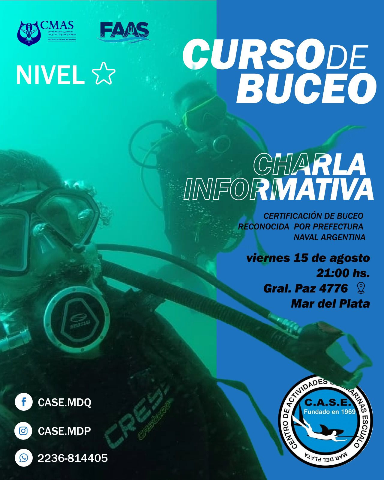 Curso de Buceo 1ra. Estrella 15-08-2025